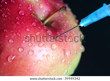 Apple injection. genetically modified foods.