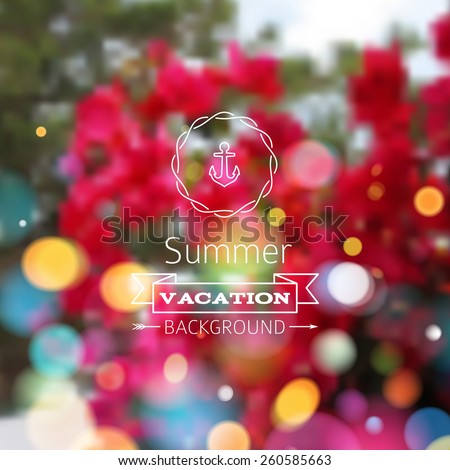 Colorful blurry floral nature background with bokeh. Pink flowers defocused. Summer, spring holiday design.