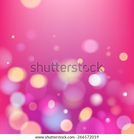 Abstract colorful pink bokeh blurry background. Festive celebration template.