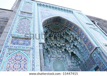 Arab mosaics. Entrance mosque St. petersburg.