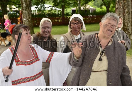 SALA,SWEDEN - JUNE 30: Unidentified people in the days of the silver mine of all social classes. Official name is Sala silver mine and organization are Sala silvergruva on June 30, 2013 in Sala Sweden