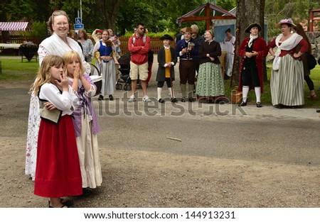 SALA, SWEDEN - JUNE 30: Unidentified people in the days of the silver mine of all social classes. Official name is Sala silver mine  organization are Sala silvergruva on June 30, 2013 in Sala Sweden