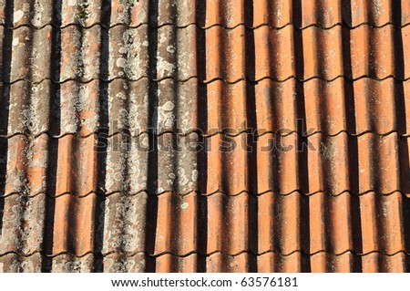 Swedish rural old roofing tiles