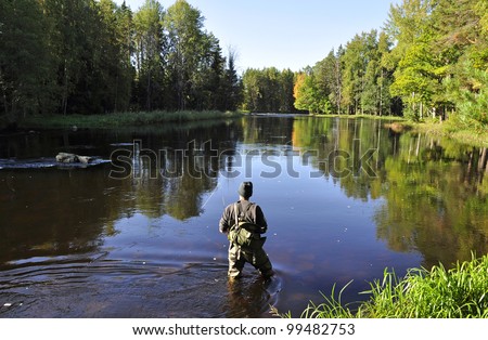 Fishing in river