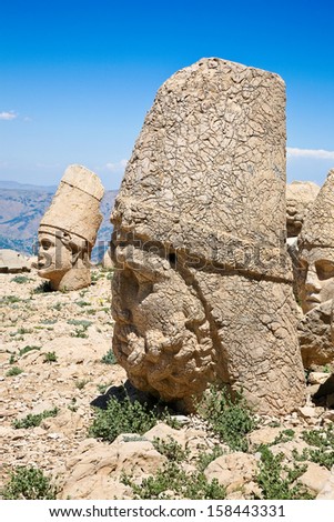 Nemrut mount, Turkey - Ancient stone heads representing the gods of the King Antiochus of CommegeneÃ¢Â?Â?s royal sanctuary
