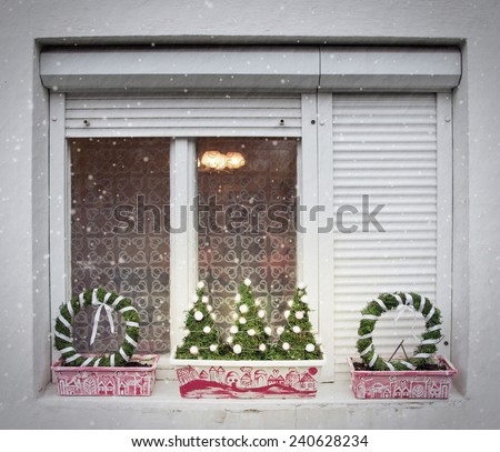 Christmas Handmade Decorations on Window Ledge