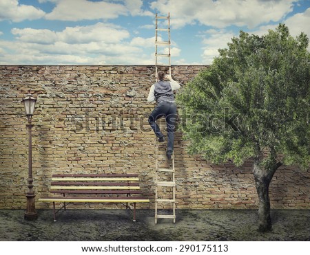 Businessman Climbing to Find New Opportunities
