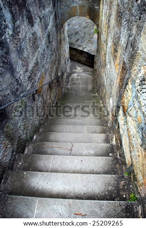 narrow steps in old castle