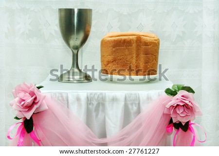 stock photo wedding symbols of Christianity