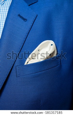 elegant stylish jacket and handkerchief in the pocket