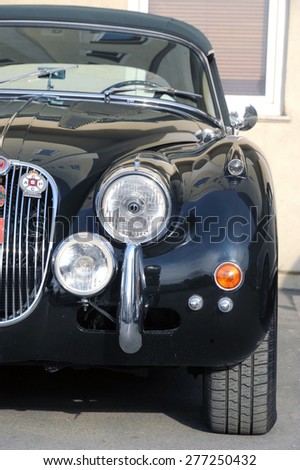 ISTANBUL-TURKEY -MARCH 4, 2009. The Classic car Jaguar xk15 to press  showed per Turkish turing and automobile foundation.