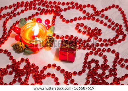 Beautiful ornaments and candles as a New Year decoration, New Year, photography