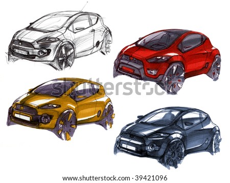 Design on Car Design Sketches Set Stock Photo 39421096   Shutterstock
