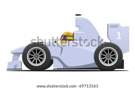 race car cartoon. 1 gray race car cartoon