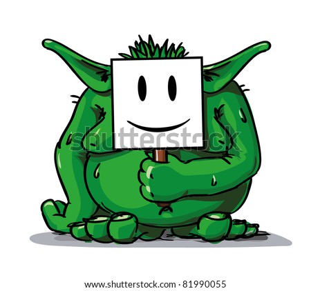 A LIGHTENING OF THE GLOOM, CARTOONS, FUN AVATARS Stock-vector-green-fat-troll-with-smiley-white-avatar-81990055
