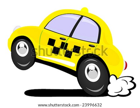 Cartoon  Exhaust on Cartoon Taxi Car Stock Vector 23996632   Shutterstock