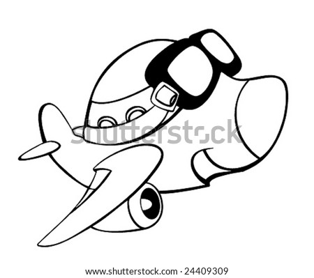 airplane landing cartoon