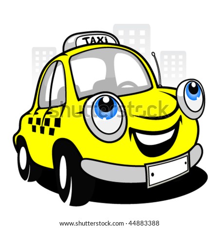 stock vector Cartoon taxi car