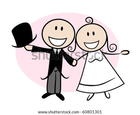 stock vector : Wedding couple