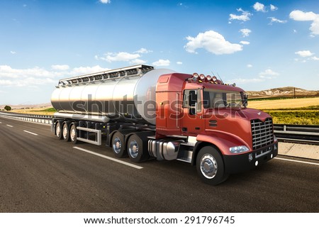 3D design tank truck, tanker truck, tanker with vivid colors