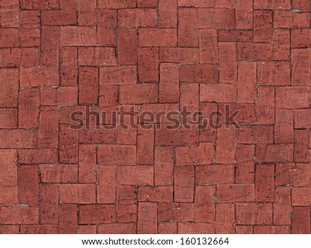 Seamlessly tiling red brick floor texture.