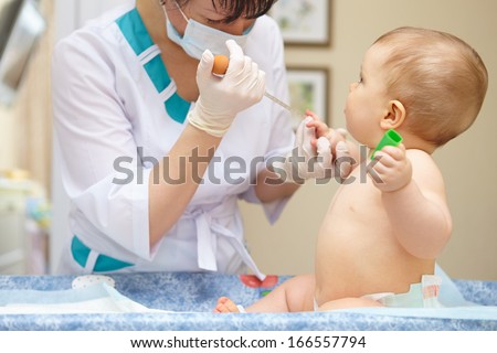 Baby health care and treatment. Medical research. Blood tests.