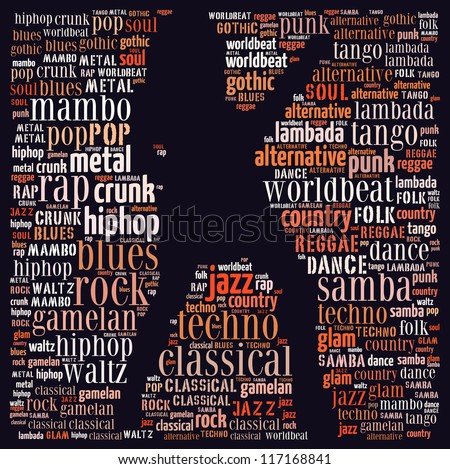 Music genre in text graphics