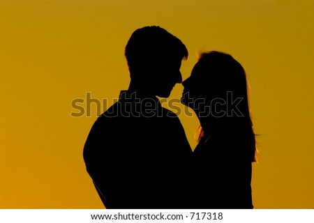 in love silhouette. Silhouette Of Couple In Love!