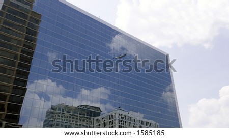 Big city office building towering from ground level. Architecture in the corporate world