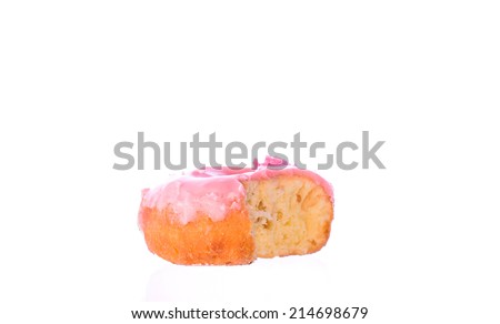 Donut with Bite Missing Isolated on white Background