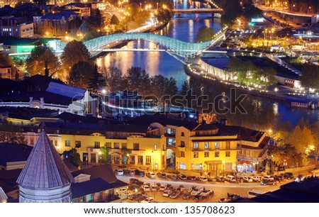 Night View To Old Town Of Tbilisi, Georgia (Country)