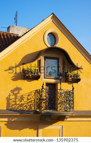 Traditional central european architecture: decorated window