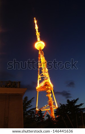 Night view of Tbilisi TV-tower
