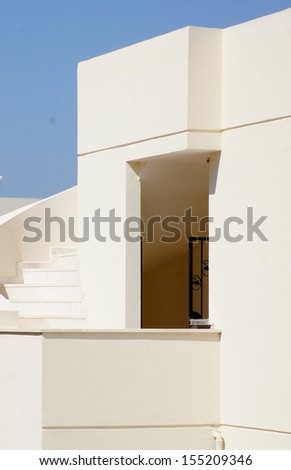 Traditional aegean architecture - outdoor stairs, Bodrum, Turkey