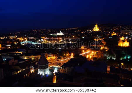 Night view to Old town of Tbilisi, Georgia (country)