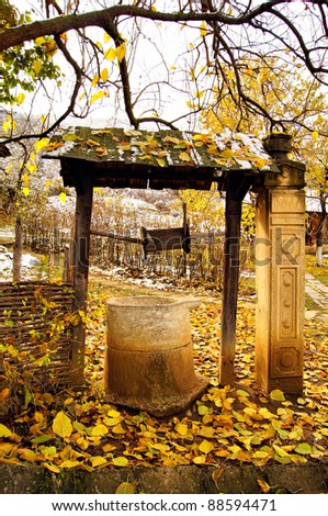 Old stone well in Open-air enthographical museum in the capital of Republic of Georgia - Tbilisi