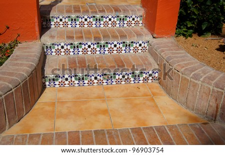 Arabic architecture: ceramic tiled stairs