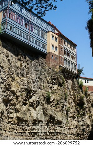 Hanging on the rock houses in Figs Gorge (Leghvi\'s havi)