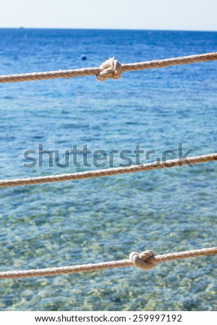 Rope and pier detail on the Red sea on egyptian side