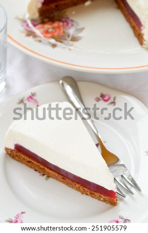 Raspberry cream cake with jelly