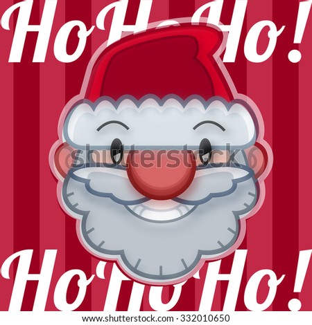 smiling Santa head flat design santa claus face with happy and funny emotions - vector graphic design