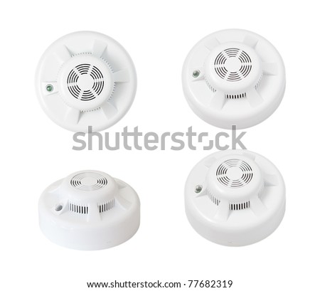 smoke alarm isolated on white background, four projection.