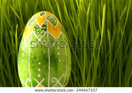 Yellow and green egg