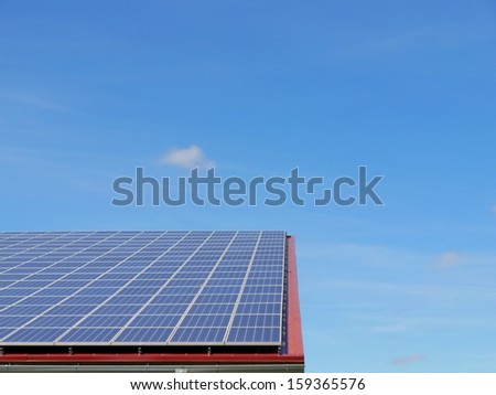 alternative energy photovoltaic solar panels on roof