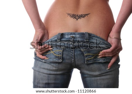 stock photo Beautiful sexy bottom with tattoo