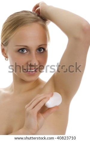 Woman Using Deodorant