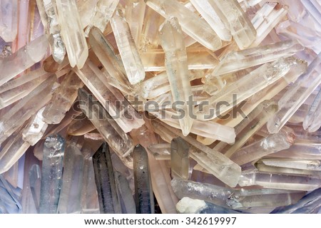 Natural quartz crystals in the form of ice shards