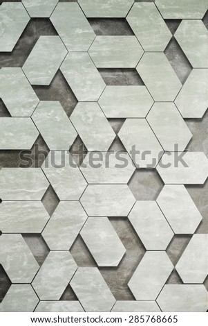 Abstract cubes on concrete wall