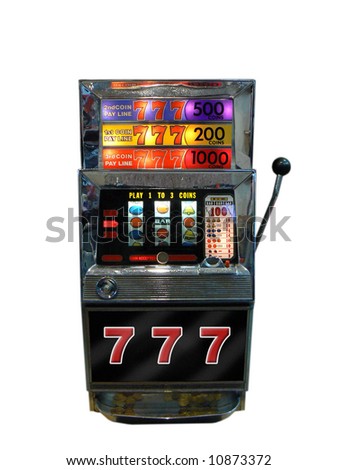 slot machine, one arm bandit from old Las Vegas - stock photo