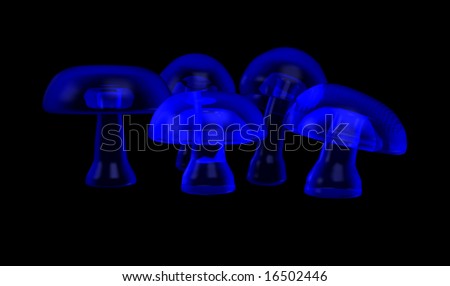 Glowing Mushrooms Background